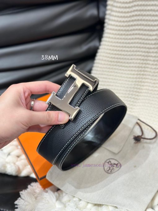 Hermes. HermesFull set of men's genuine leather waist belt with a width of 3.8cm. Original b qqny8syu - Image 4