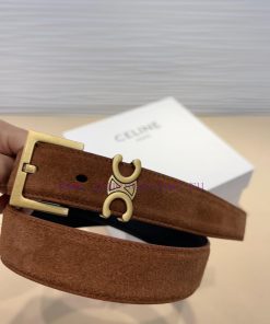 Celine TEEN TRIOMPHE Smooth Cow Leather BeltFluorescent white slim version, can be paired wi 22zew89m