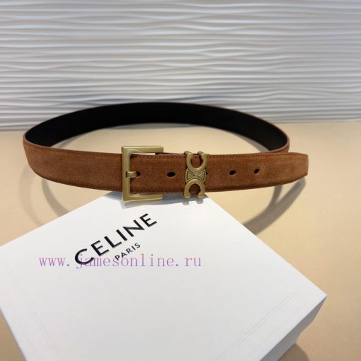 Celine TEEN TRIOMPHE Smooth Cow Leather BeltFluorescent white slim version, can be paired wi 22zew89m - Image 6