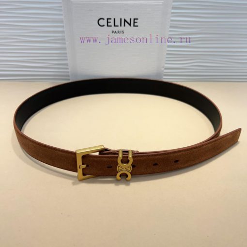 Celine TEEN TRIOMPHE Smooth Cow Leather BeltFluorescent white slim version, can be paired wi 22zew89m - Image 8
