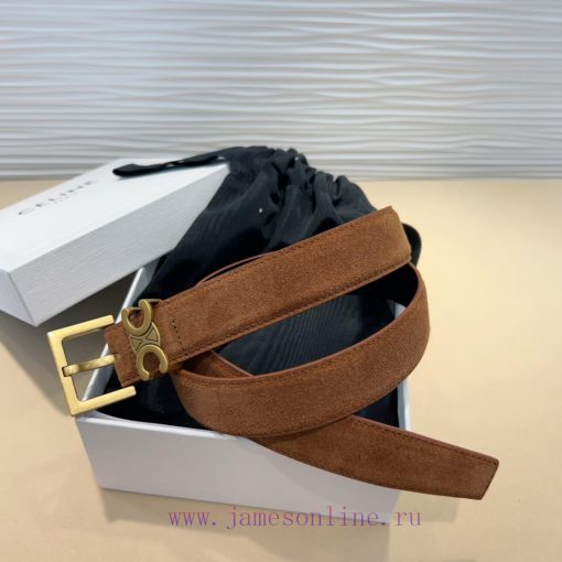 Celine TEEN TRIOMPHE Smooth Cow Leather BeltFluorescent white slim version, can be paired wi 22zew89m - Image 9