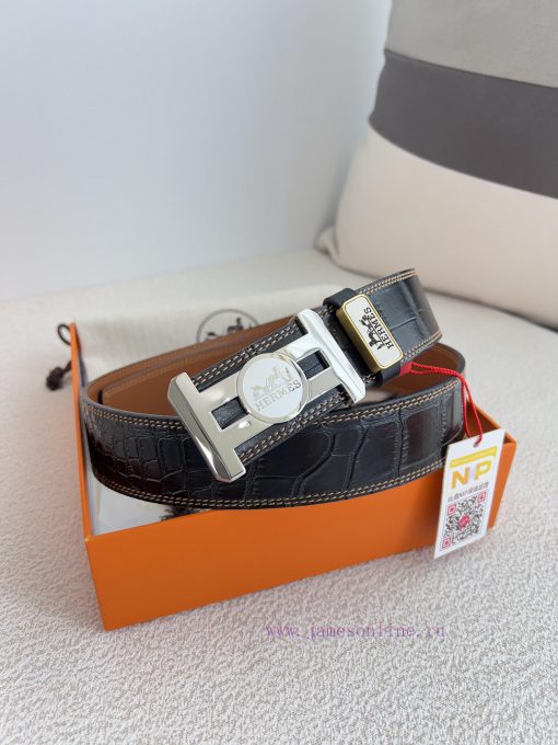 Hermes Hermes waist beltHanging buckle, classic pure steel material buckle head, double-side n4negoyr - Image 2