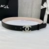 Width 3.0cm Chanel Women's Classic Belt and Strap New Smooth Inner Lining Matte Cowhide Silv fx0ndde4