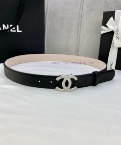 Width 3.0cm Chanel Women's Classic Belt and Strap New Smooth Inner Lining Matte Cowhide Silv fx0ndde4
