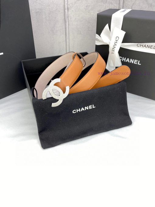 Width 3.0cm Chanel Women's Classic Belt and Strap New Smooth Inner Lining Matte Cowhide Silv knqbybb2 - Image 9