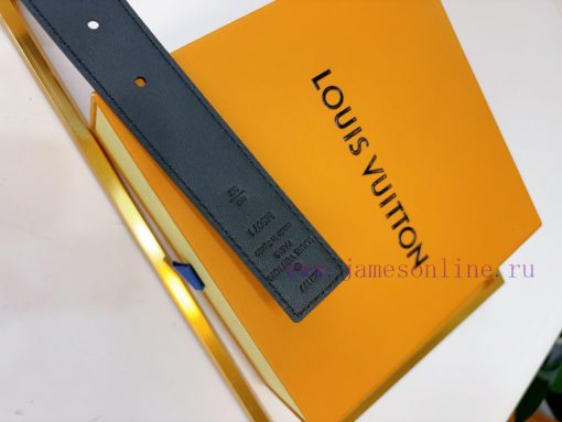 This LV double-sided waistband is made of soft cowhide leather and shines with metallic LV I br4x3zyr - Image 8