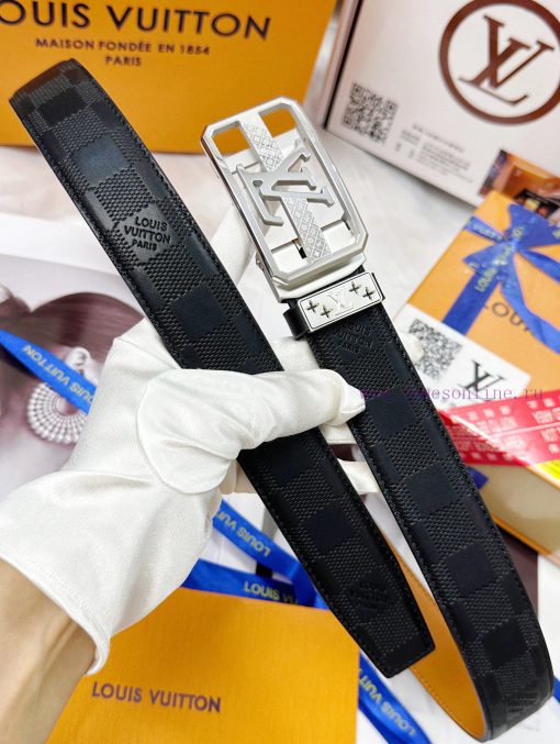 Belt LV Louis Vuitton automatic buckle-Belt replica The automatic belt series is made of 100 3uc2lwc5 - Image 5