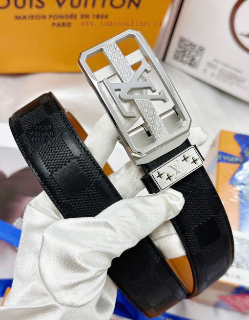 Belt LV Louis Vuitton automatic buckle-Belt replica The automatic belt series is made of 100 3uc2lwc5 - Image 7
