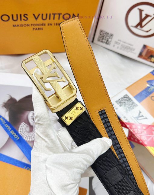Belt LV Louis Vuitton automatic buckle-Belt replica The automatic belt series is made of 100 6fc1cbx6 - Image 10