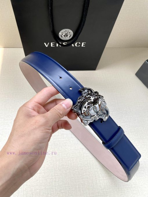 Width 4.0cm Versace Versace This soft belt is adorned with a 3D Medusa belt buckle, which ca 25tytpvn - Image 2