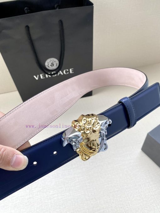 Width 4.0cm Versace Versace This soft belt is adorned with a 3D Medusa belt buckle, which ca 67x9ggie - Image 5