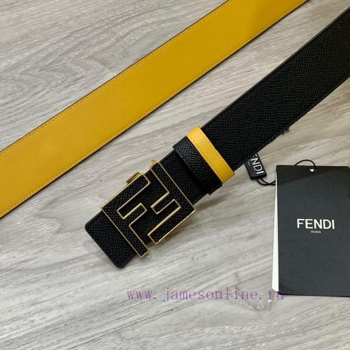 ️FENDL 40MM wide double-sided original calf leather with a single ruthenium palladium plated l9u83h9k - Image 3
