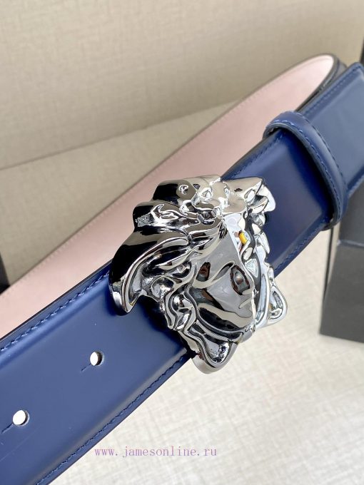Width 4.0cm Versace Versace This soft belt is adorned with a 3D Medusa belt buckle, which ca 25tytpvn - Image 3