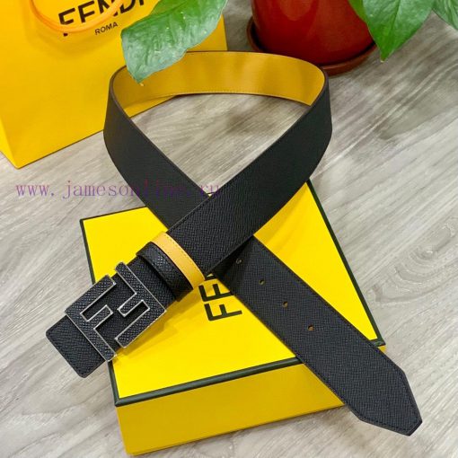️FENDL 40MM wide double-sided original calf leather with a single ruthenium palladium plated dv1gdg41