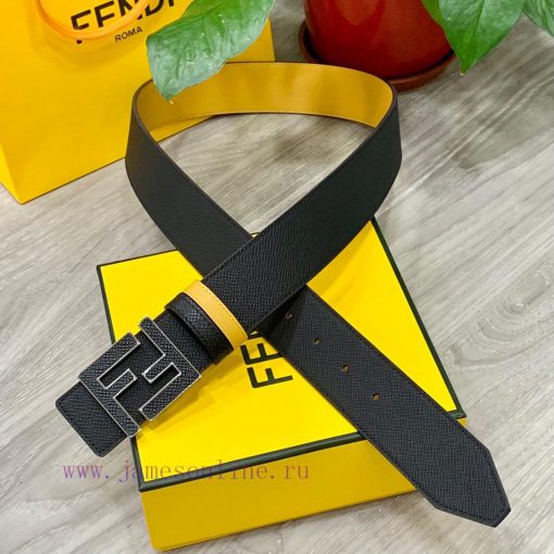 ️FENDL 40MM wide double-sided original calf leather with a single ruthenium palladium plated dv1gdg41 - Image 2