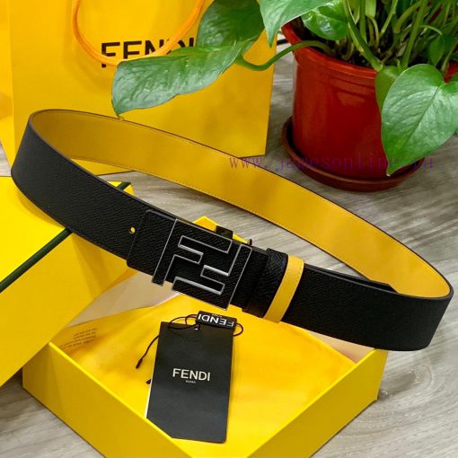 ️FENDL 40MM wide double-sided original calf leather with a single ruthenium palladium plated dv1gdg41 - Image 7