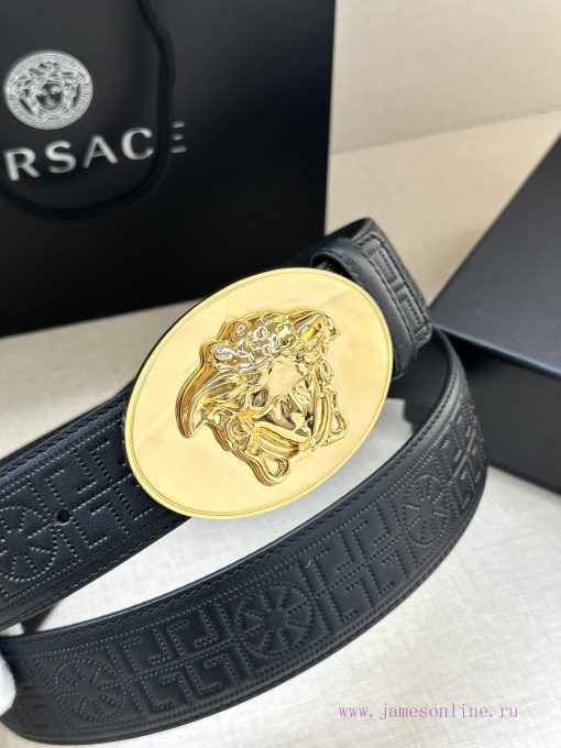 P Width 4.0cm Versace This oval accessory belt from Versace is adorned with the iconic Versa 4owc8vwo - Image 5