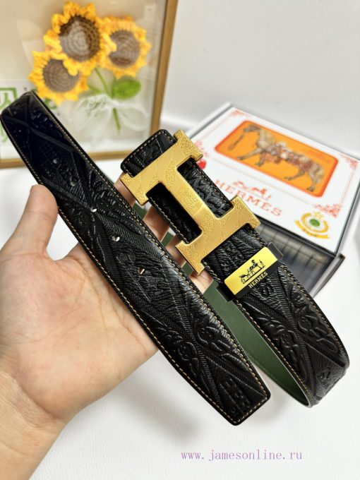 Hermes Hermès  Material: Leather Belt with 100% Head Layer. The leather belt is guaranteed t dgw9m38g - Image 3