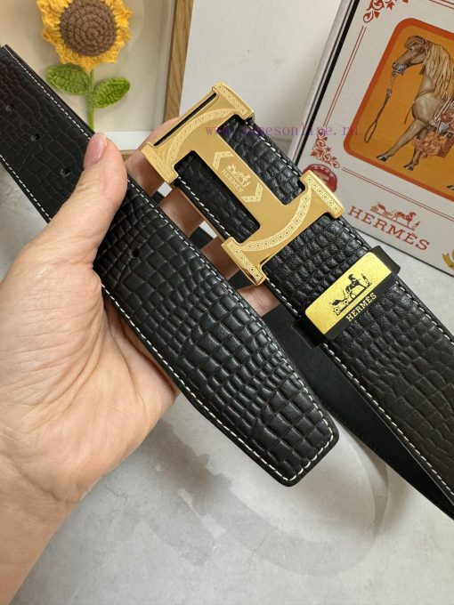 Hermes Hermès  Material: Leather Belt with 100% Head Layer. The leather belt is guaranteed t y6zia475 - Image 4