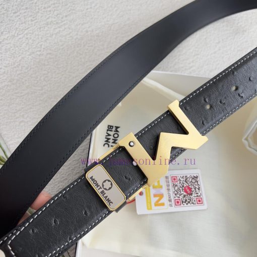 Montblanc Montblanc ️ Belt and beltBuckle, new original classic boutique two-color buckle, p lfy1a71l - Image 5