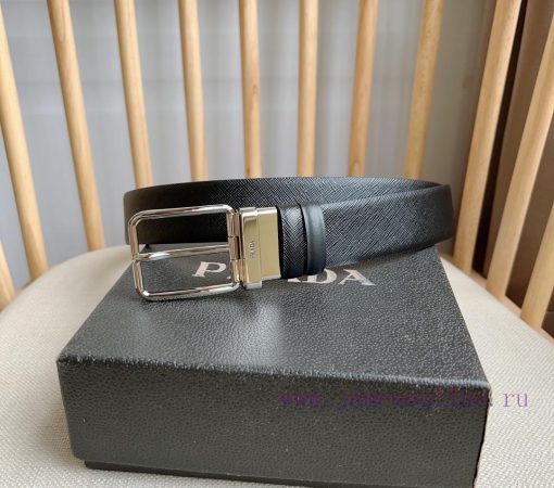 PRADA's reversible waist belt features the iconic Saffiano leather belt on one side, paired 0ovmncfh