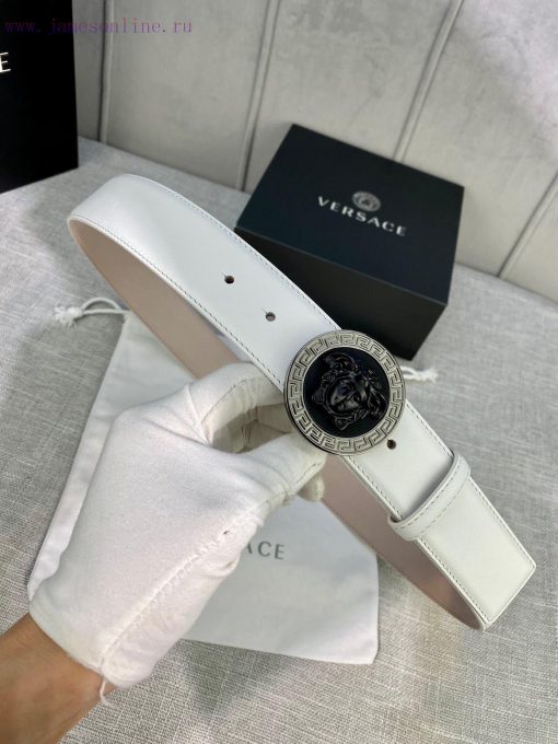 Width 4.0cm Versace This soft belt is adorned with a 3D Medusa belt buckle, which can be pai kf9mptve - Image 5