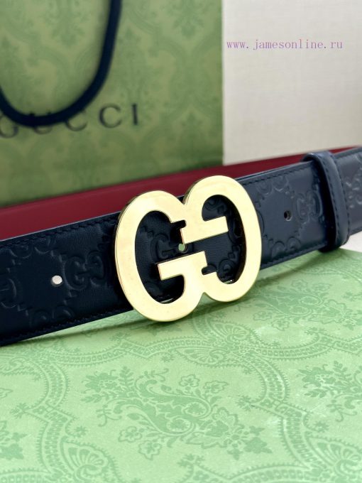 Width 4.0cm Gucci interlocking double G steel buckle, derived from modern style collection d 6qo4hmgv - Image 3