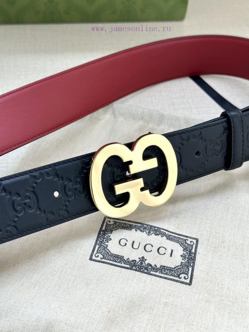Width 4.0cm Gucci interlocking double G steel buckle, derived from modern style collection d 6qo4hmgv - Image 4