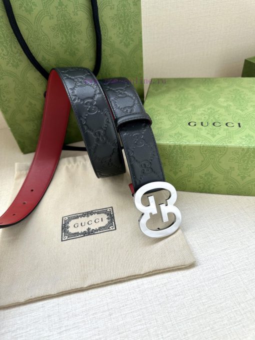 Width 4.0cm Gucci interlocking double G steel buckle, derived from modern style collection d 6qo4hmgv - Image 5