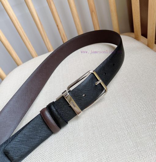 PRADA's reversible waist belt features the iconic Saffiano leather belt on one side, paired 2fb1hfa2 - Image 9