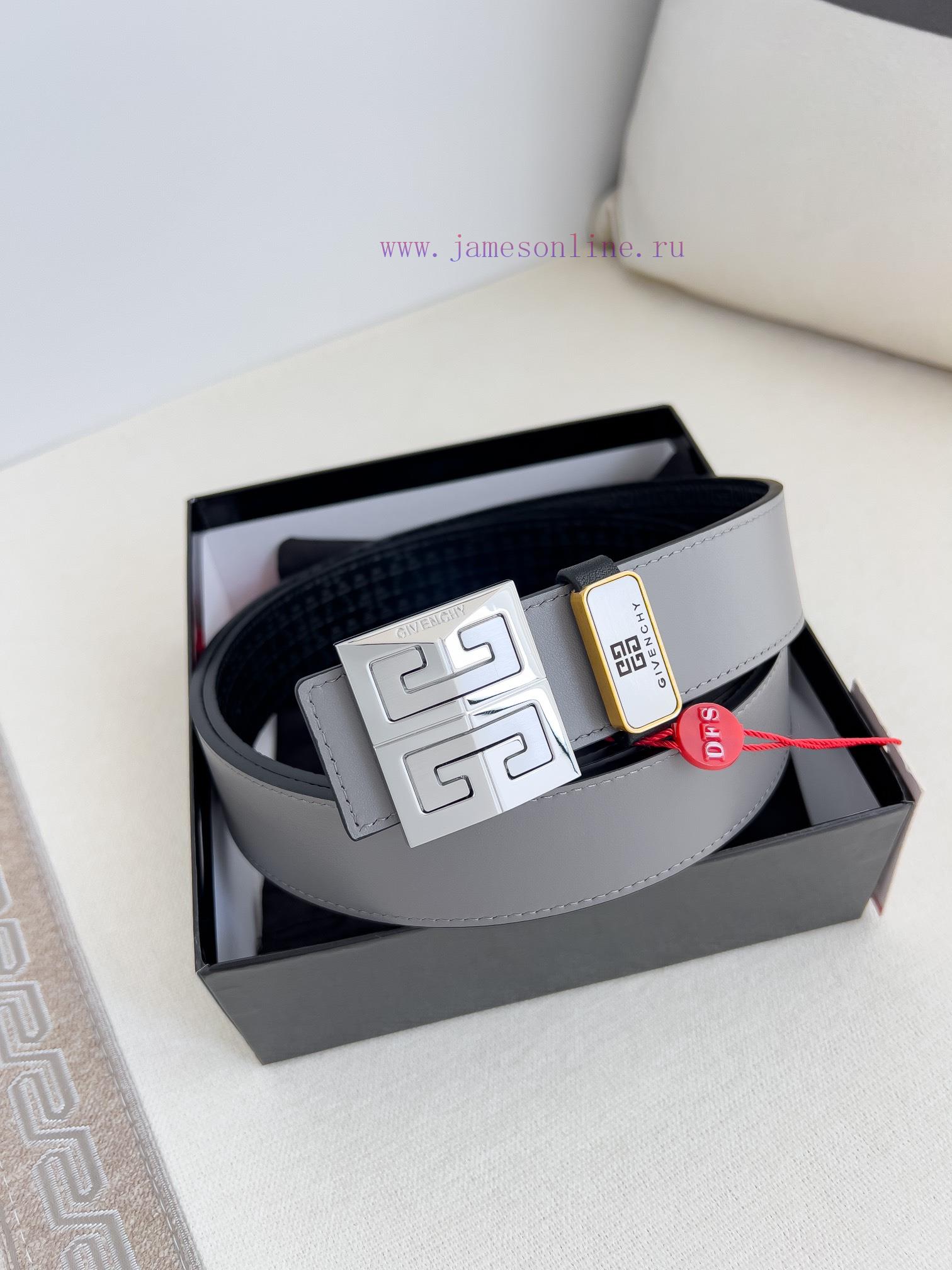 Givenchy GIVENCHY Belt ️ BeltHanging buckle, pure steel material buckle head, double-sided c rlwt2mxz - Image 2
