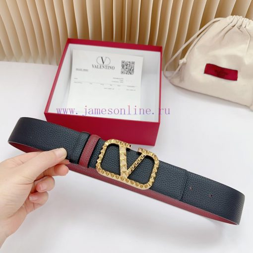 4.0cm Valentino new belt, double-sided top layer cowhide material, length. 758.80.85.90.95.1 fepma60x