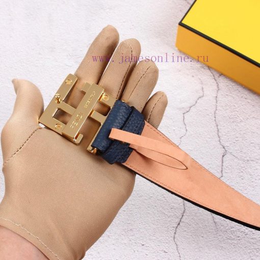 FENDI men's fashion casual belt with a width of 40mm, original lychee pattern surface and to nf9jaf9g - Image 5