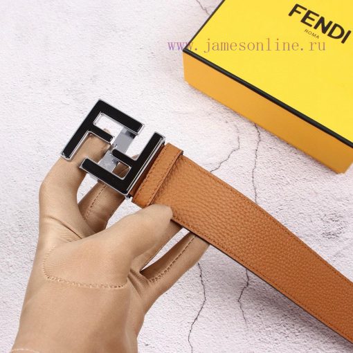 FENDI men's fashion casual belt with a width of 40mm, original lychee pattern surface and to utoy7128 - Image 4