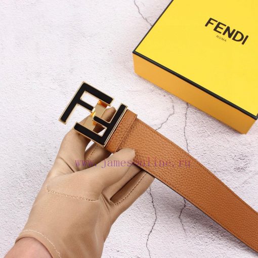 FENDI men's fashion casual belt with a width of 40mm, original lychee pattern surface and to fqmdpeom - Image 4