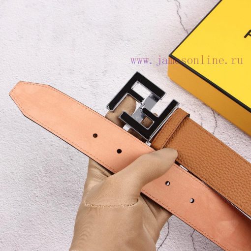 FENDI men's fashion casual belt with a width of 40mm, original lychee pattern surface and to utoy7128 - Image 6