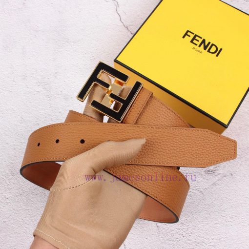 FENDI men's fashion casual belt with a width of 40mm, original lychee pattern surface and to fqmdpeom - Image 9