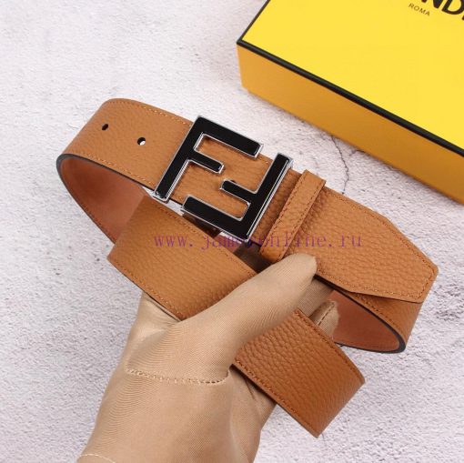 FENDI men's fashion casual belt with a width of 40mm, original lychee pattern surface and to utoy7128 - Image 10