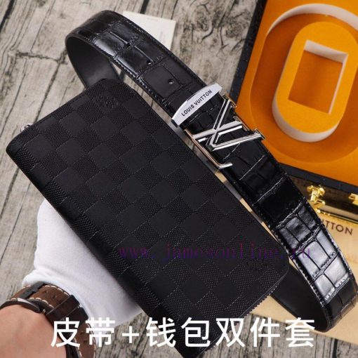 LV. Yilu Weideng Double Piece SetWooden box, belt+wallet, two-piece setGrade: Imported 100% 8qmx0ubk