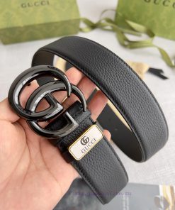 Gucci. Gucci belt,Litchi patterned leather sole, pure copper hanging buckle, classic GG buck jjymze05
