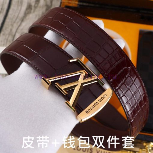 LV. Yilu Weideng Double Piece SetWooden box, belt+wallet, two-piece setGrade: Imported 100% g93vs9fu - Image 5