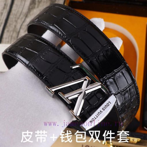 LV. Yilu Weideng Double Piece SetWooden box, belt+wallet, two-piece setGrade: Imported 100% 8qmx0ubk - Image 5