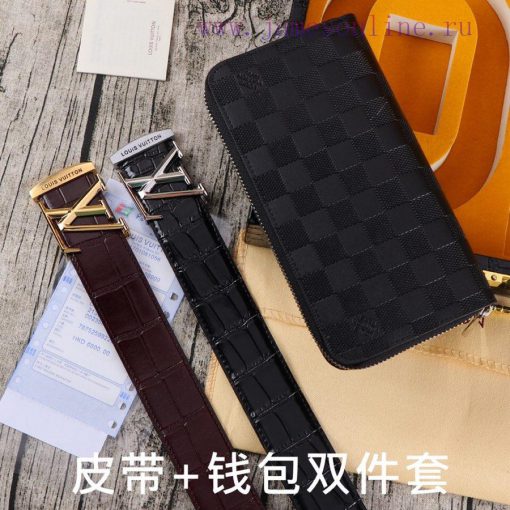 LV. Yilu Weideng Double Piece SetWooden box, belt+wallet, two-piece setGrade: Imported 100% 8qmx0ubk - Image 10