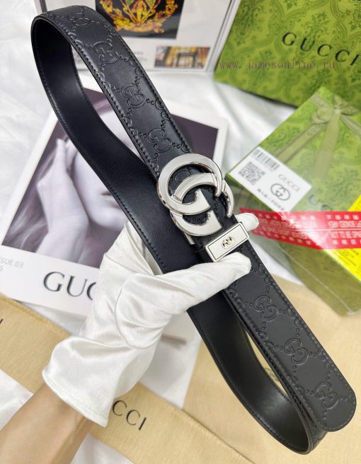 Belt Gucci Gucci automatic buckle-Belt replica Gucci The automatic belt series is made of 10 ro37ib7d - Image 9