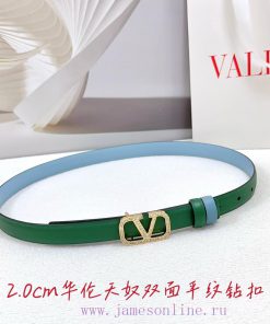 2.0cm Valentino double-sided plain waist belt, double-sided top layer cowhide material, leng sb1x0dlf