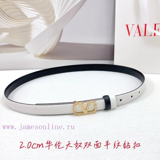 2.0cm Valentino double-sided plain waist belt, double-sided top layer cowhide material, leng gq8uim6z - Image 2