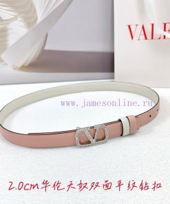 2.0cm Valentino double-sided plain waist belt, double-sided top layer cowhide material, leng bo38phqa