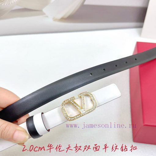 2.0cm Valentino double-sided plain waist belt, double-sided top layer cowhide material, leng gq8uim6z - Image 4