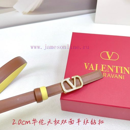 2.0cm Valentino double-sided plain waist belt, double-sided top layer cowhide material, leng 39rotp0j - Image 8