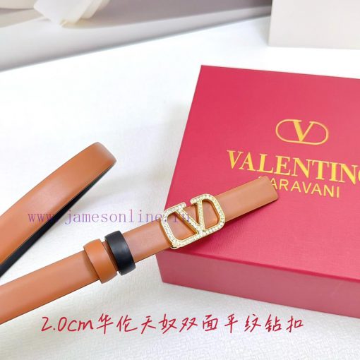 2.0cm Valentino double-sided plain waist belt, double-sided top layer cowhide material, leng 23r7tlt6 - Image 7
